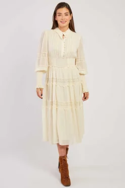 Cheap Robe mi-longue unie avec dentelle VELMA Robes Longues