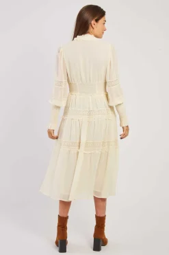 Cheap Robe mi-longue unie avec dentelle VELMA Robes Longues