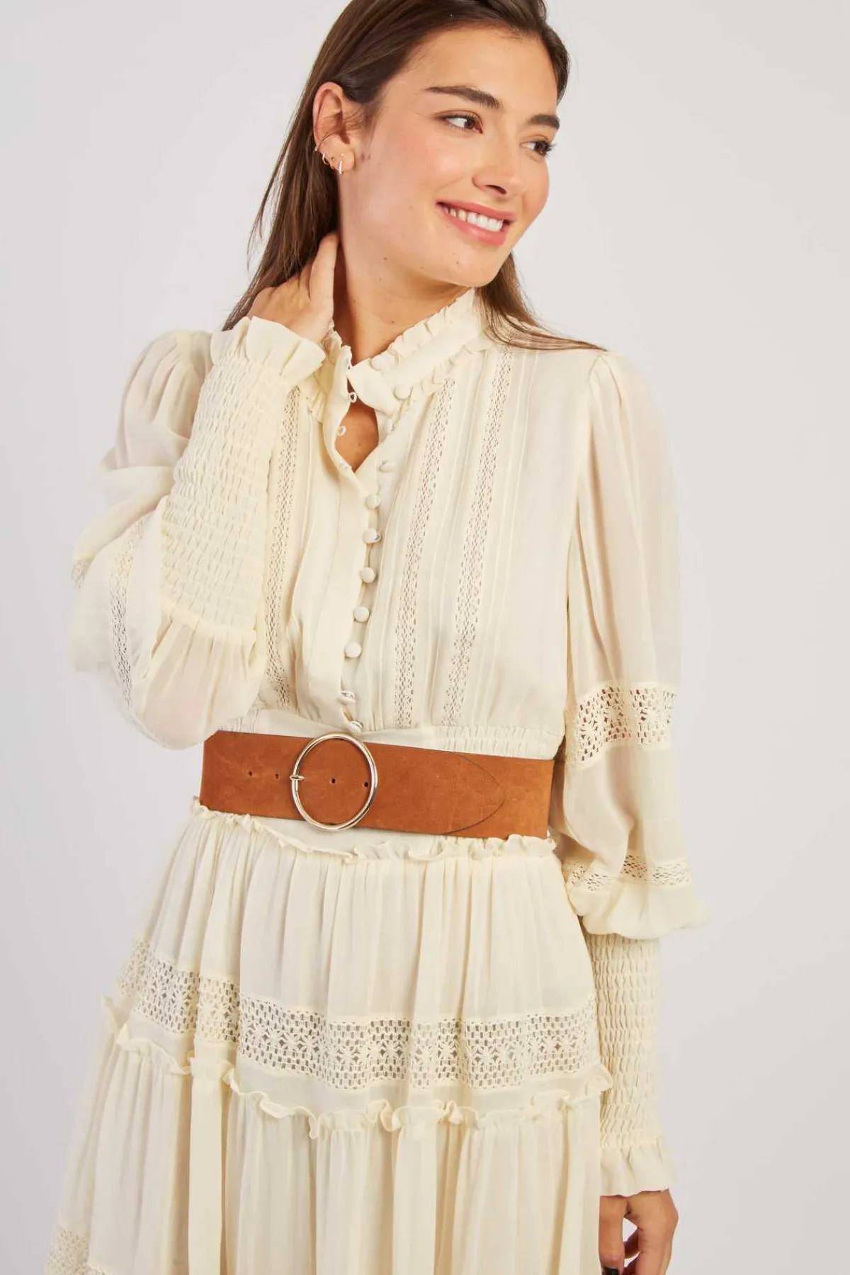 Cheap Robe mi-longue unie avec dentelle VELMA Robes Longues