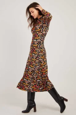 Flash Sale Robe moulante imprimée manches longues BENEDICTE Robes Imprimées|Robes Longues