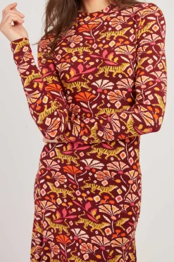 Flash Sale Robe moulante imprimée manches longues BENEDICTE Robes Imprimées|Robes Longues