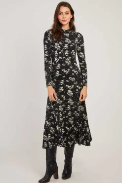 Fashion Robe moulante imprimée manches longues BELVEDERE Robes Imprimées|Robes Longues