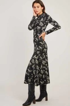 Fashion Robe moulante imprimée manches longues BELVEDERE Robes Imprimées|Robes Longues