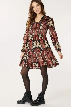 New Robe Paisley Brodée AGRIPPINE Robes Imprimées|Robes Courtes