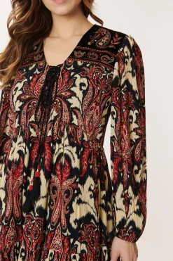 New Robe Paisley Brodée AGRIPPINE Robes Imprimées|Robes Courtes