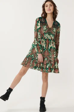 New Robe Paisley Brodée AGRIPPINE Robes Imprimées|Robes Courtes