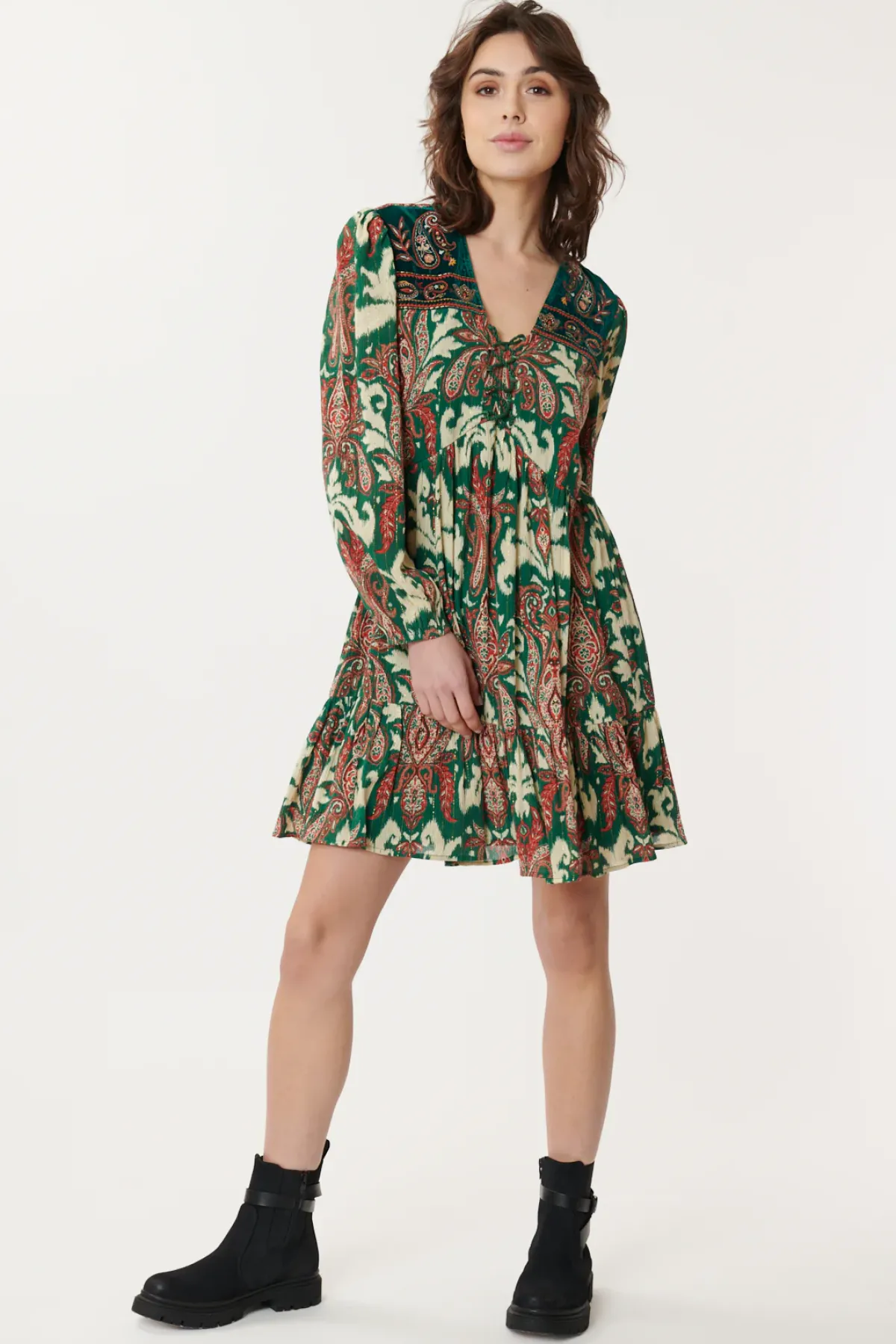 New Robe Paisley Brodée AGRIPPINE Robes Imprimées|Robes Courtes