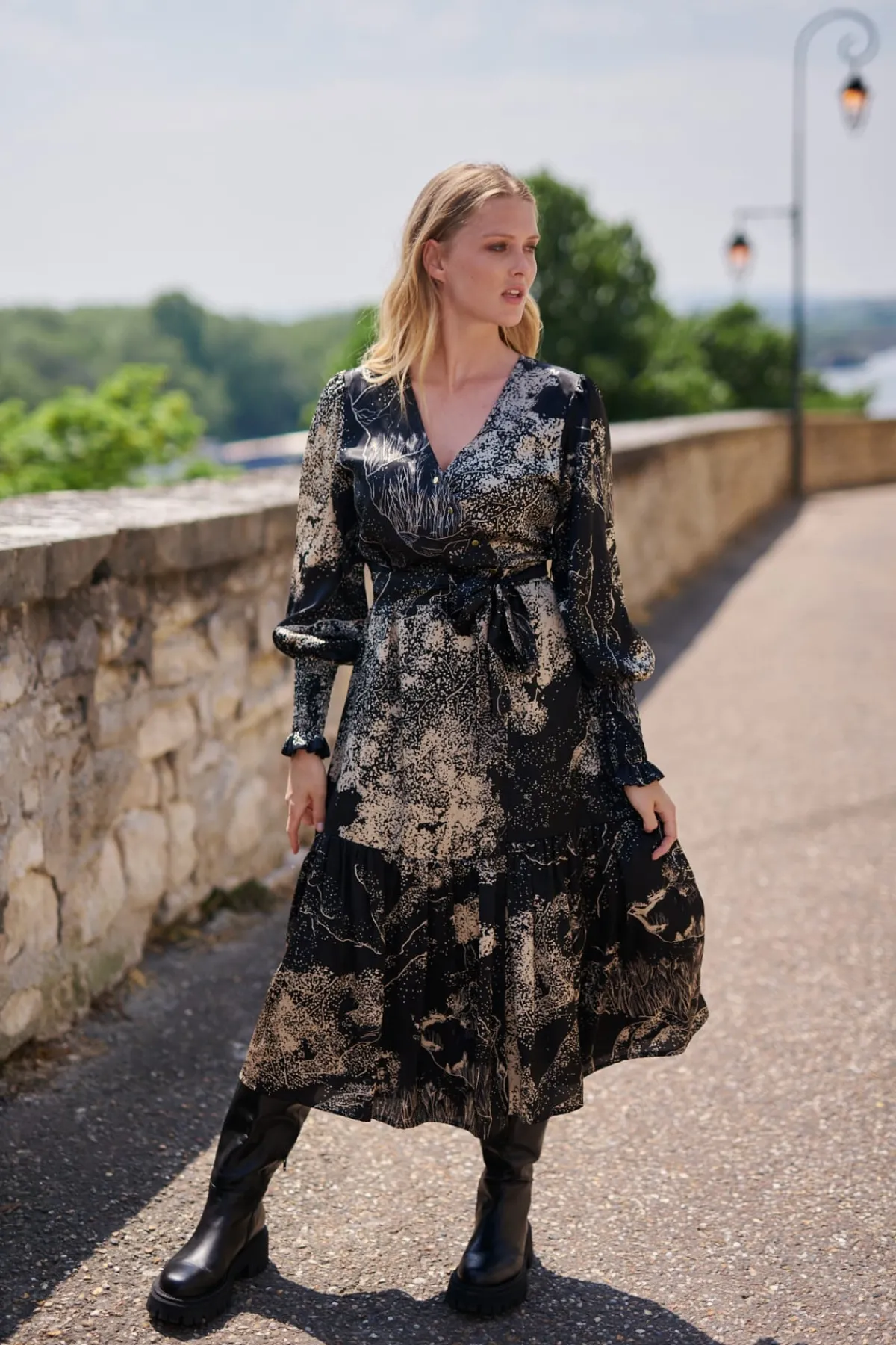 Sale Robe Portefeuille Imprimée ADELITA Robes Imprimées|Robes Longues