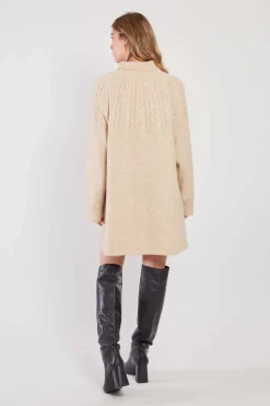 Clearance Robe pull col roulé unie avec perles JORIS La Maille|Robes Courtes