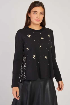 Online T-shirt manches longues avec broderies WASHINGTON Les Blouses, Chemisiers & Tops