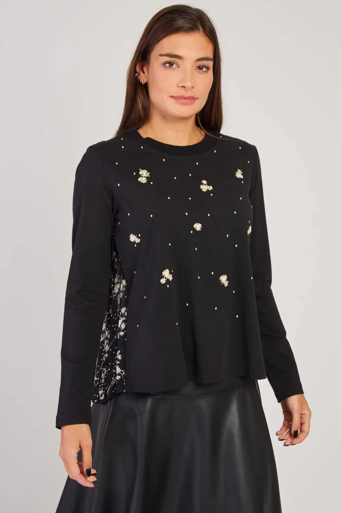 Online T-shirt manches longues avec broderies WASHINGTON Les Blouses, Chemisiers & Tops