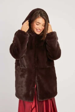 Best Sale Veste à capuche en fausse fourrure LIDYE Les Manteaux, Vestes & Doudounes