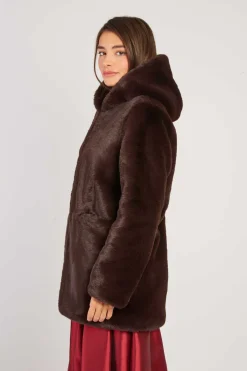 Best Sale Veste à capuche en fausse fourrure LIDYE Les Manteaux, Vestes & Doudounes