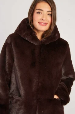 Best Sale Veste à capuche en fausse fourrure LIDYE Les Manteaux, Vestes & Doudounes