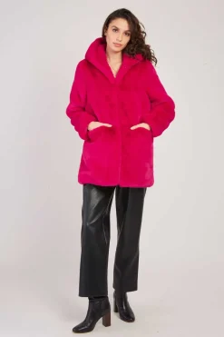 Best Sale Veste à capuche en fausse fourrure LIDYE Les Manteaux, Vestes & Doudounes