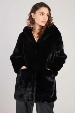 Best Sale Veste à capuche en fausse fourrure LIDYE Les Manteaux, Vestes & Doudounes