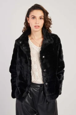 Discount Veste courte en fausse fourrure LISETTE Les Manteaux, Vestes & Doudounes