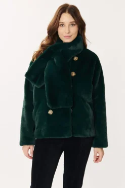 Shop Veste courte en fausse fourrure CANNELLE Les Manteaux, Vestes & Doudounes