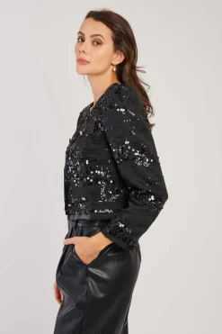 Hot Veste courte en sequins LEANOR Les Manteaux, Vestes & Doudounes