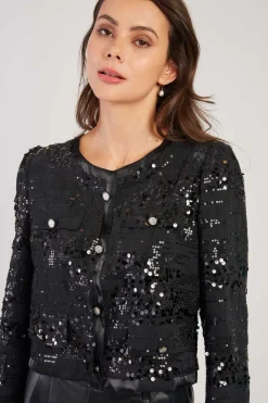 Hot Veste courte en sequins LEANOR Les Manteaux, Vestes & Doudounes