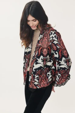 Hot Veste en Velours Imprimé Paisley CENDRILLON Les Manteaux, Vestes & Doudounes