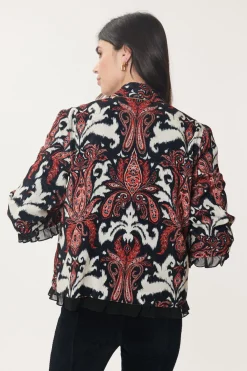 Hot Veste en Velours Imprimé Paisley CENDRILLON Les Manteaux, Vestes & Doudounes