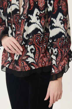 Hot Veste en Velours Imprimé Paisley CENDRILLON Les Manteaux, Vestes & Doudounes