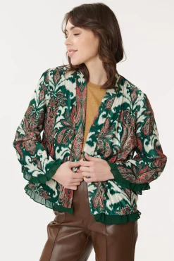 Hot Veste en Velours Imprimé Paisley CENDRILLON Les Manteaux, Vestes & Doudounes