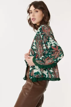 Hot Veste en Velours Imprimé Paisley CENDRILLON Les Manteaux, Vestes & Doudounes