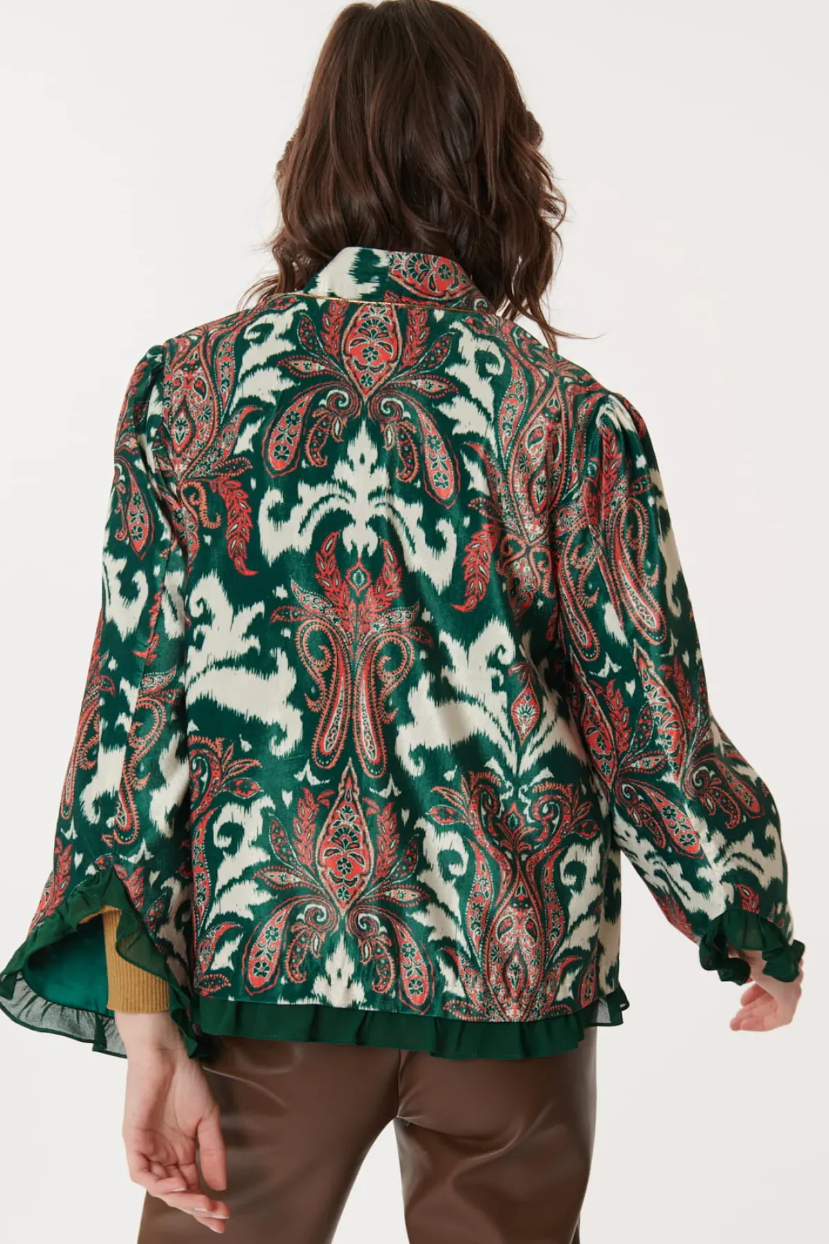 Hot Veste en Velours Imprimé Paisley CENDRILLON Les Manteaux, Vestes & Doudounes