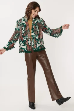 Hot Veste en Velours Imprimé Paisley CENDRILLON Les Manteaux, Vestes & Doudounes