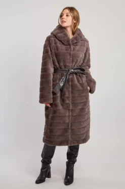 Sale Veste longue en fausse fourrure LETTIE Les Manteaux, Vestes & Doudounes