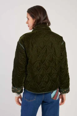 Clearance Veste matelassée avec broderies en velours LORAINE Les Manteaux, Vestes & Doudounes