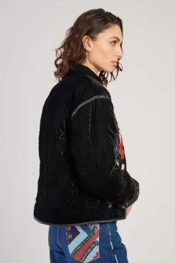 Clearance Veste matelassée avec broderies en velours LORAINE Les Manteaux, Vestes & Doudounes