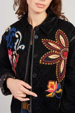 Clearance Veste matelassée avec broderies en velours LORAINE Les Manteaux, Vestes & Doudounes