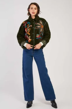 Clearance Veste matelassée avec broderies en velours LORAINE Les Manteaux, Vestes & Doudounes